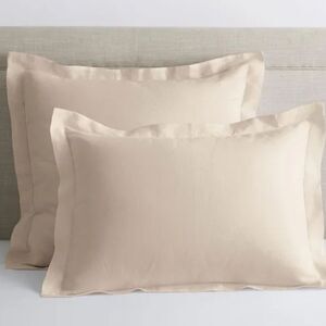 The Company Store x2 Premium Breathable Linen Shams, Parchment, 
Standard